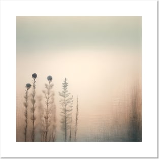 Nature Beige Boho Chic  Minimalist Botanical Plants Posters and Art